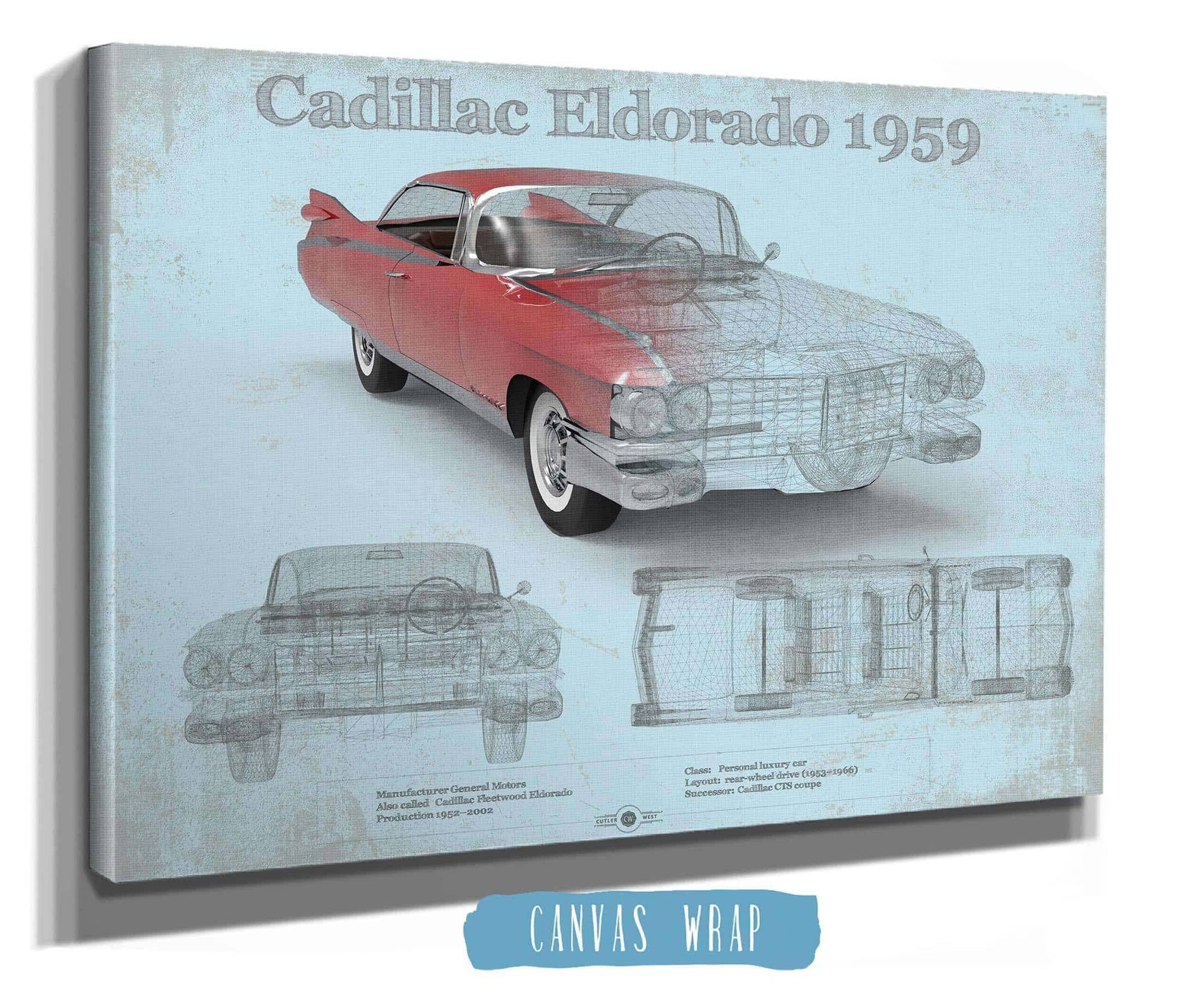 Cutler West Cadillac Collection Cadillac Eldorado Hardtop 1959 Cadillac Vintage Car Print
