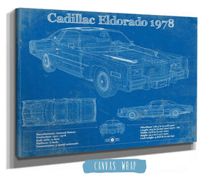 Cutler West Cadillac Eldorado 1978 Vintage Blueprint Auto Print