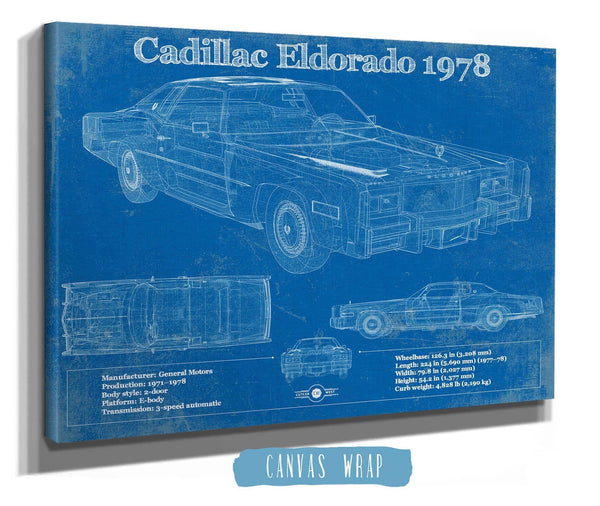 Cutler West Cadillac Eldorado 1978 Vintage Blueprint Auto Print