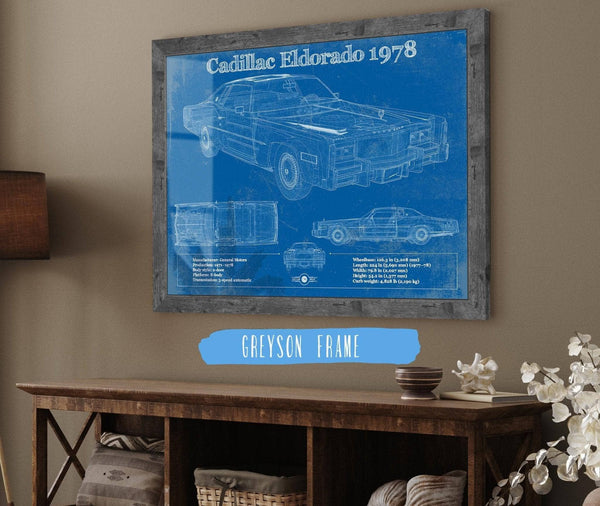 Cutler West Cadillac Eldorado 1978 Vintage Blueprint Auto Print