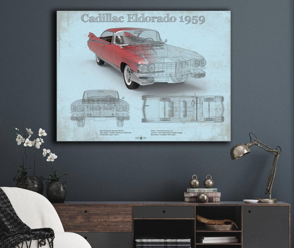 Cutler West Cadillac Eldorado Hardtop 1959 Cadillac Vintage Car Print