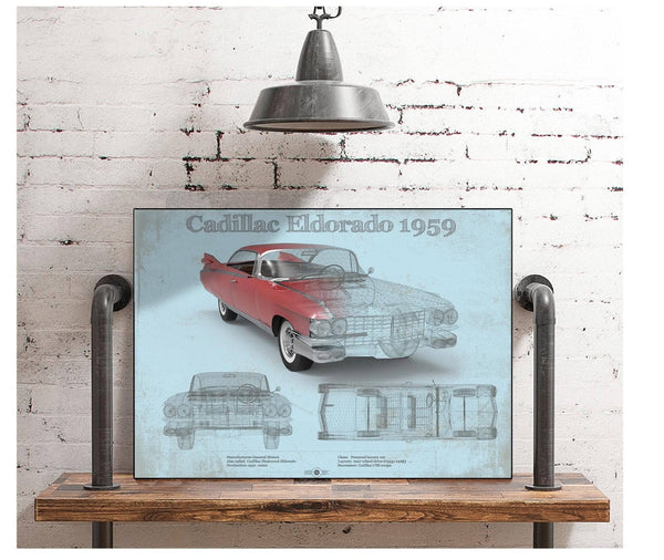 Cutler West Cadillac Eldorado Hardtop 1959 Cadillac Vintage Car Print