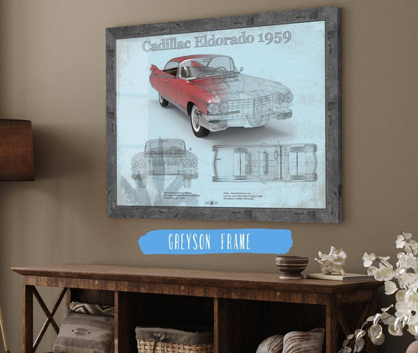 Cutler West Cadillac Eldorado Hardtop 1959 Cadillac Vintage Car Print
