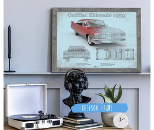 Cutler West Cadillac Eldorado Hardtop 1959 Cadillac Vintage Car Print