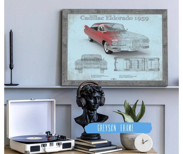 Cutler West Cadillac Eldorado Hardtop 1959 Cadillac Vintage Car Print