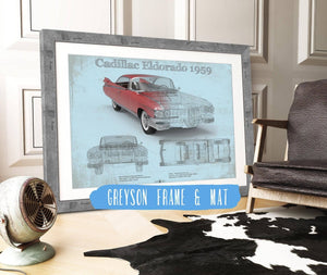14" x 11" / Greyson Frame & Mat Cutler West Cadillac Eldorado Hardtop 1959 Cadillac Vintage Car Print