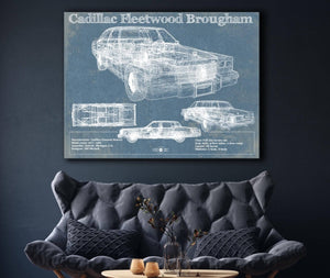 Cutler West Cadillac Fleetwood Brougham Blueprint Vintage Auto Print