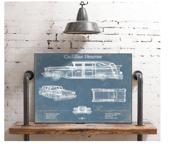 Cutler West Cadillac Hearse Vintage Blueprint Auto Print
