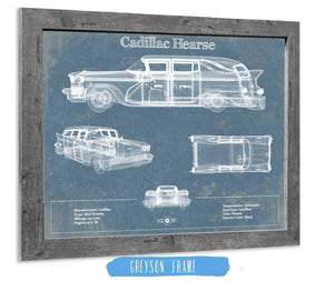 14" x 11" / Greyson Frame Cutler West Cadillac Hearse Vintage Blueprint Auto Print