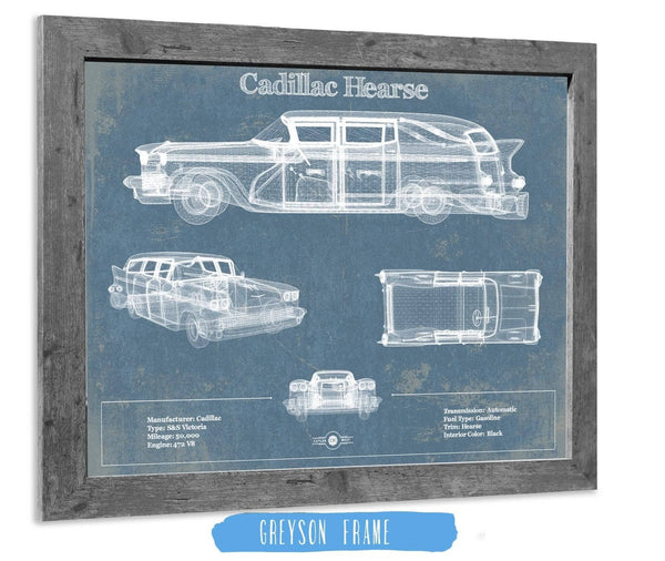 14" x 11" / Greyson Frame Cutler West Cadillac Hearse Vintage Blueprint Auto Print