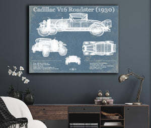 Cutler West Cadillac V16 Roadster (1930) Vintage Blueprint Auto Print