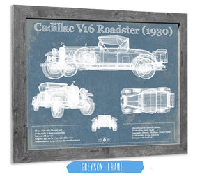 Cutler West Cadillac V16 Roadster (1930) Vintage Blueprint Auto Print