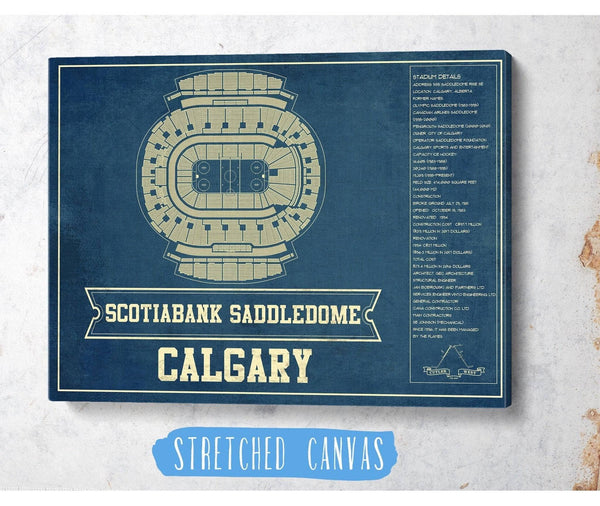 Cutler West Calgary Flames Scotiabank Saddledome Seating Chart - Vintage Hockey Print