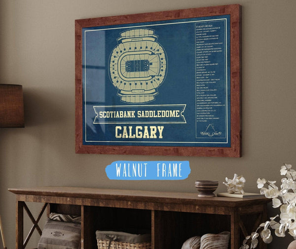 Cutler West Calgary Flames Scotiabank Saddledome Seating Chart - Vintage Hockey Print