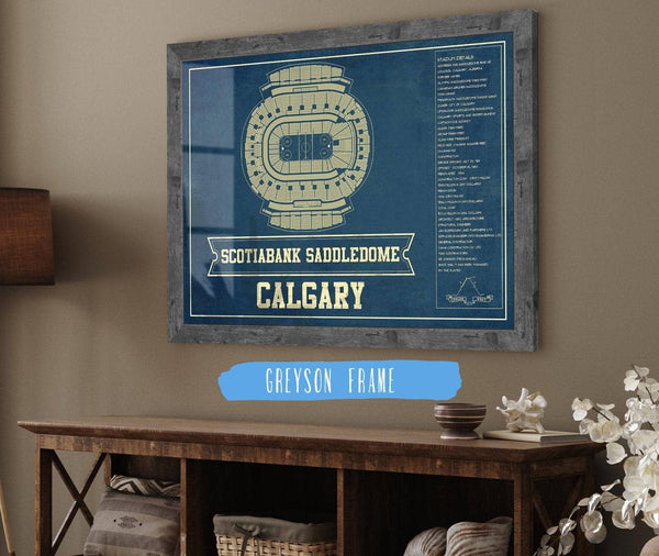 Cutler West Calgary Flames Scotiabank Saddledome Seating Chart - Vintage Hockey Print