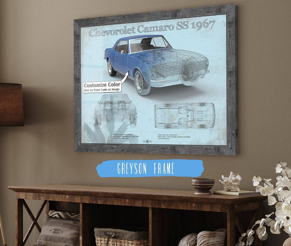 Cutler West Camaro SS 1967 Original Vintage Car Print