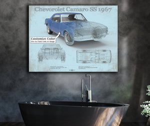 Cutler West Camaro SS 1967 Original Vintage Car Print