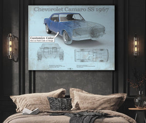 Cutler West Camaro SS 1967 Original Vintage Car Print