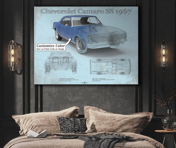 Cutler West Camaro SS 1967 Original Vintage Car Print