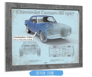 14" x 11" / Greyson Frame Cutler West Camaro SS 1967 Original Vintage Car Print