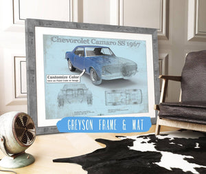 14" x 11" / Greyson Frame & Mat Cutler West Camaro SS 1967 Original Vintage Car Print