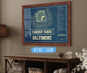 20" x 16" / Walnut Frame Cutler West Camden Yards Art - Baltimore Orioles Baseball Print