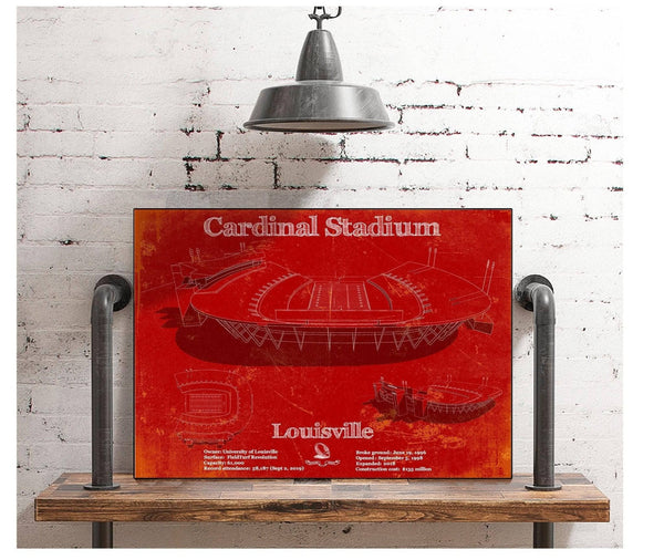 Cutler West Cardinal Stadium Louisville Cardinals Football Vintage Art Print