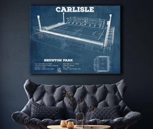 Cutler West Carlisle United F.C. Brunton Park Blueprint Vintage Soccer Print