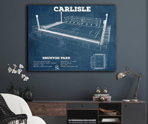 Cutler West Carlisle United F.C. Brunton Park Blueprint Vintage Soccer Print