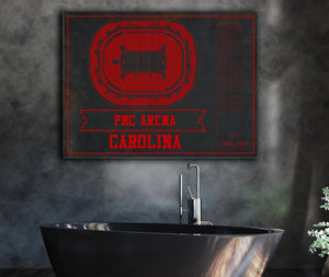 Cutler West Carolina Hurricanes Team Colors PNC Arena Vintage Hockey Print