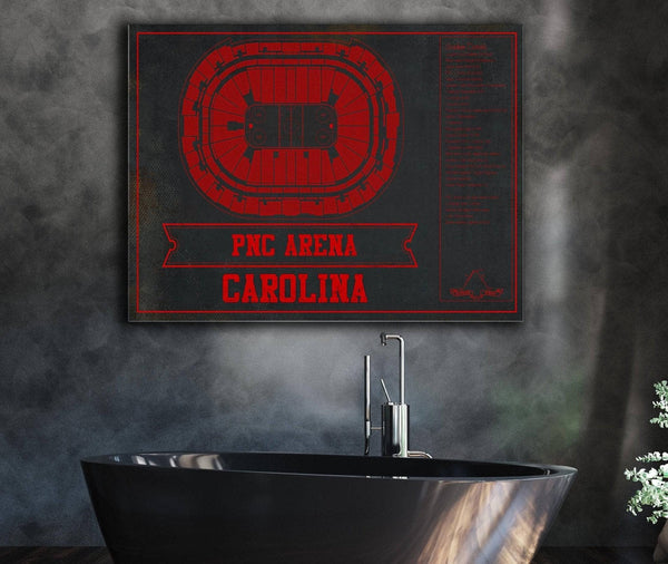 Cutler West Carolina Hurricanes Team Colors PNC Arena Vintage Hockey Print