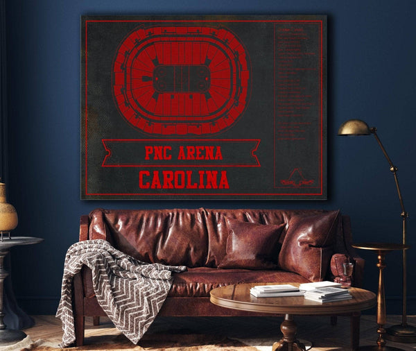 Cutler West Carolina Hurricanes Team Colors PNC Arena Vintage Hockey Print