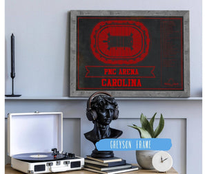 Cutler West Carolina Hurricanes Team Colors PNC Arena Vintage Hockey Print