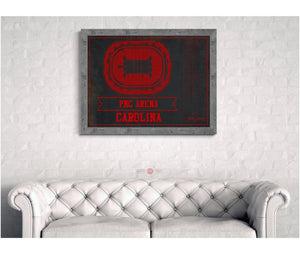 Cutler West Carolina Hurricanes Team Colors PNC Arena Vintage Hockey Print