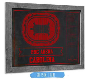 14" x 11" / Greyson Frame Cutler West Carolina Hurricanes Team Colors PNC Arena Vintage Hockey Print