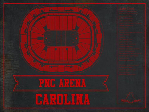 14" x 11" / Stretched Canvas Wrap Cutler West Carolina Hurricanes Team Colors PNC Arena Vintage Hockey Print