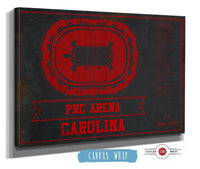 Cutler West 14" x 11" / Stretched Canvas Wrap Carolina Hurricanes Team Colors PNC Arena Vintage Hockey Print 933350188_78944