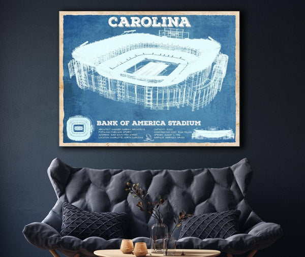 Cutler West Carolina Panthers Stadium Art - Bank of America - Vintage Football Print