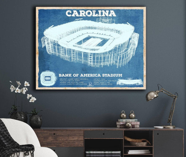 Cutler West Carolina Panthers Stadium Art - Bank of America - Vintage Football Print