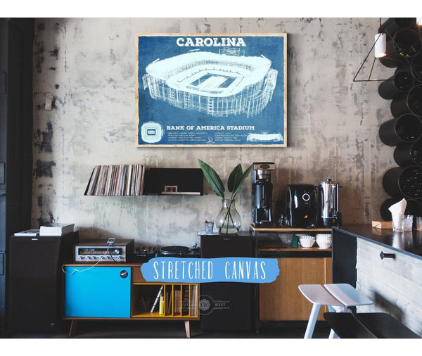 Cutler West Carolina Panthers Stadium Art - Bank of America - Vintage Football Print