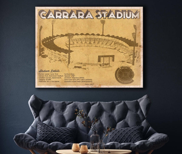 Cutler West Carrara Stadium - AFL Gold Coast Suns Australian Rules Football & Australia Cricket Team Stadium Print