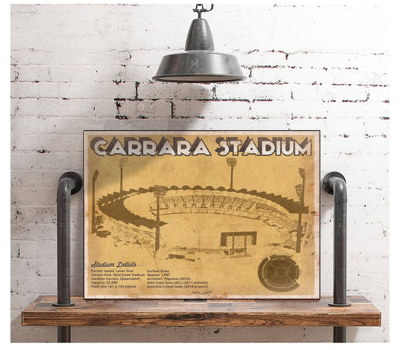 Cutler West Carrara Stadium - AFL Gold Coast Suns Australian Rules Football & Australia Cricket Team Stadium Print