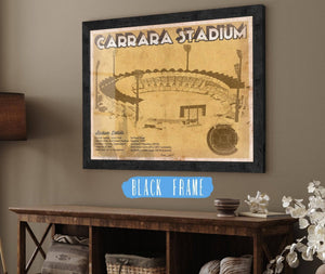20" x 16" / Black Frame Cutler West Carrara Stadium - AFL Gold Coast Suns Australian Rules Football & Australia Cricket Team Stadium Print
