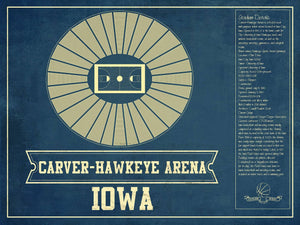 14" x 11" / Unframed Cutler West Carver–Hawkeye Arena Iowa Men's And Women's Basketball Vintage Print