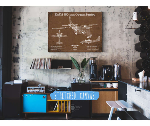 Cutler West CASA HC-144A Ocean Sentry Vintage Aviation Blueprint Print - Custom Pilot Name Can Be Added