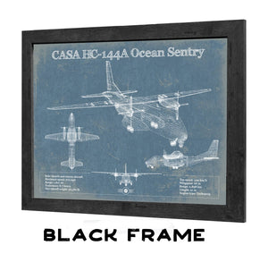 20" x 16" / Black Frame Cutler West CASA HC-144A Ocean Sentry Vintage Aviation Blueprint Print - Custom Pilot Name Can Be Added