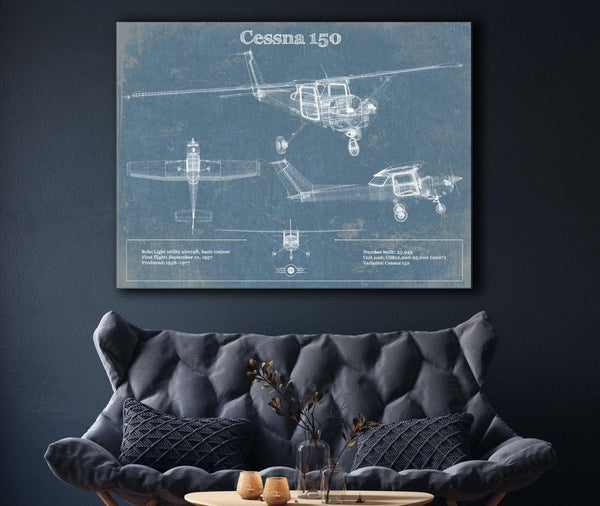 Cutler West Cessna 150 Original Blueprint Art