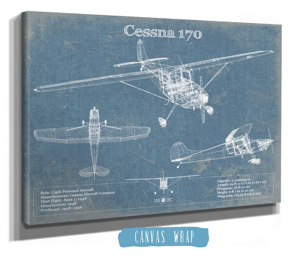 Cutler West Cessna 170 Original Blueprint Art