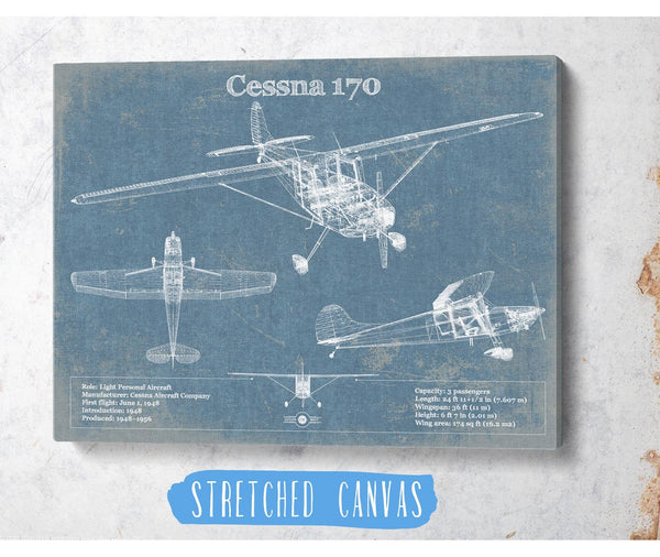 Cutler West Cessna 170 Original Blueprint Art