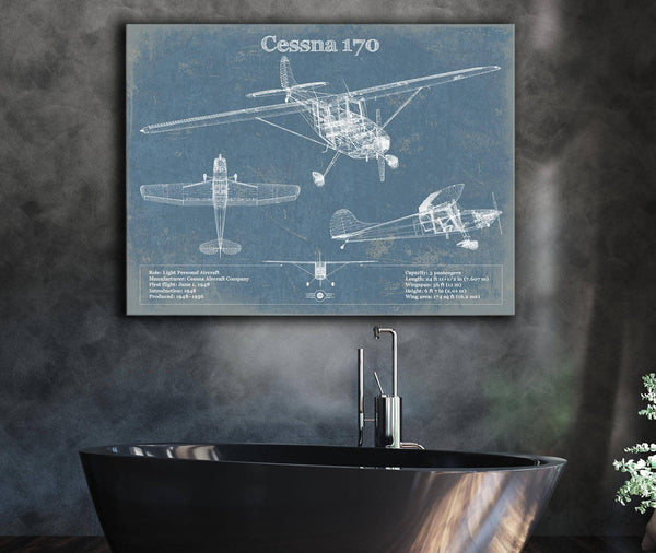Cutler West Cessna 170 Original Blueprint Art